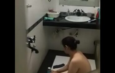 Girl taking a bubble bath